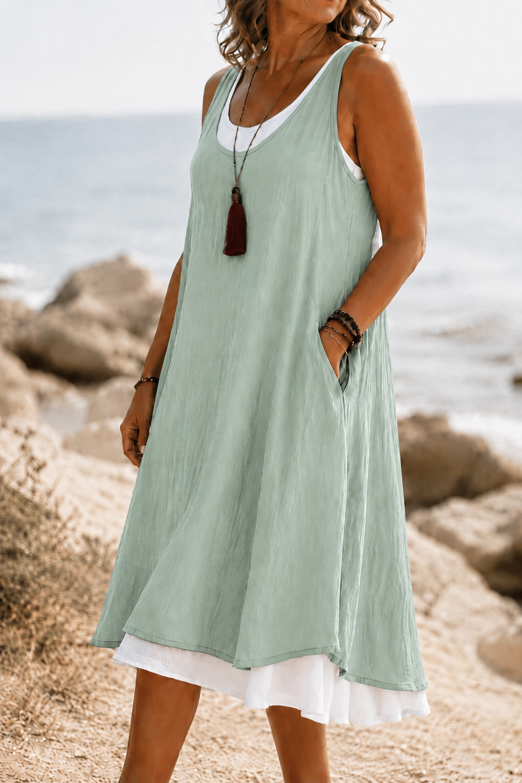 Marbella | Vestido de Verano con Doble Capa y Bolsillos ¡Hoy -50%!