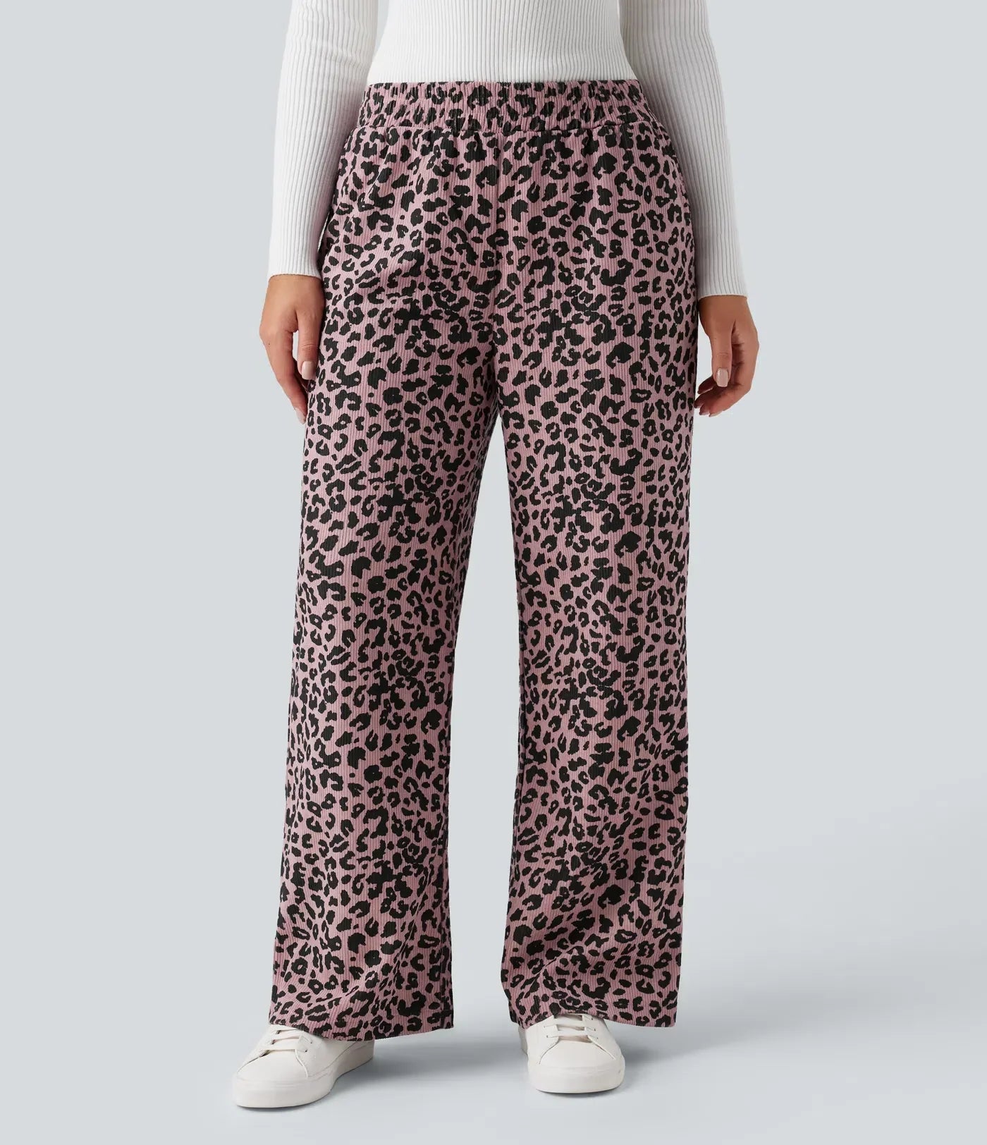 Paola | Pantalón de Pana Leopardo Cintura Alta