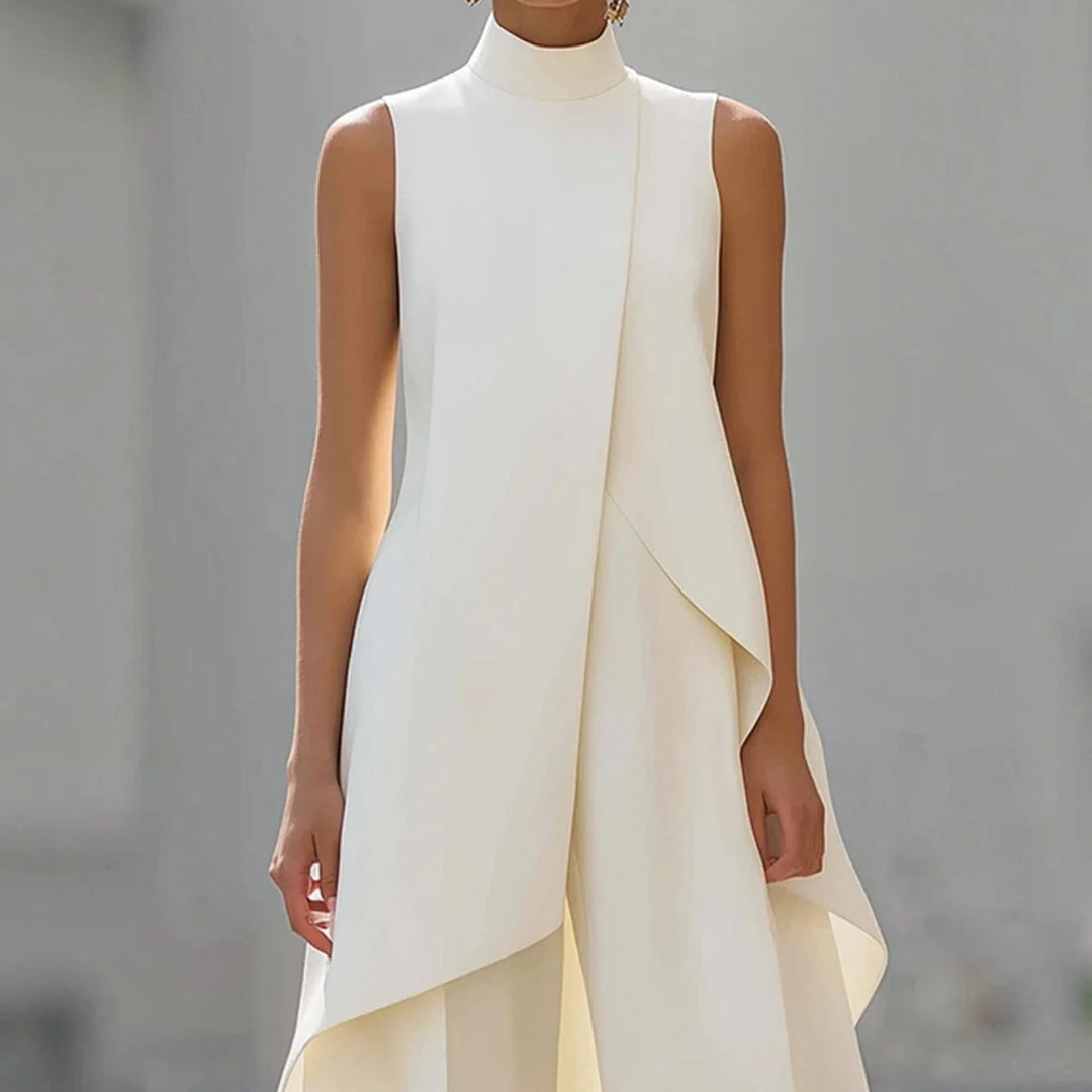 Valentina | Mono elegante con top de cuello alto drapeado