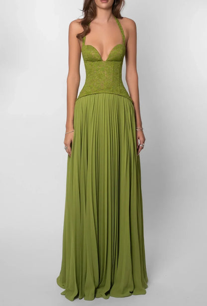 ¡Últimas horas de descuento! Vestido verde largo casual · formal