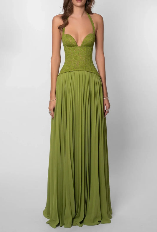 ¡Últimas horas de descuento! Vestido verde largo casual · formal