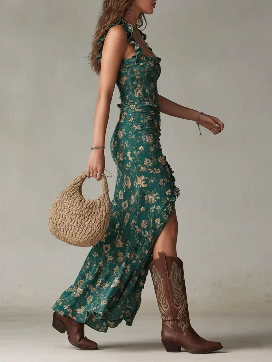 Mika | Vestido largo estilo boho retro