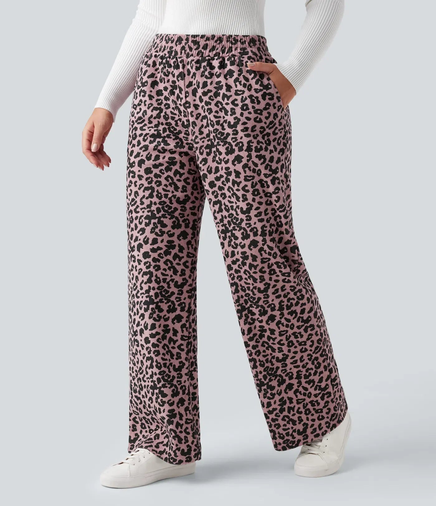 Paola | Pantalón de Pana Leopardo Cintura Alta