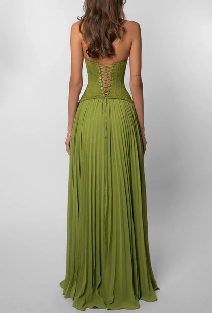 ¡Últimas horas de descuento! Vestido verde largo casual · formal