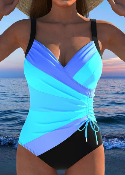 Traje de baño envolvente de lujo con estampado colorido