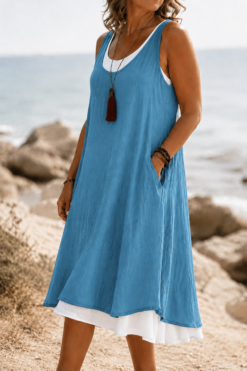 Marbella | Vestido de Verano con Doble Capa y Bolsillos  ¡Hoy -50%!