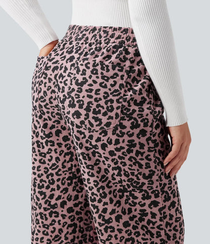 Paola | Pantalón de Pana Leopardo Cintura Alta