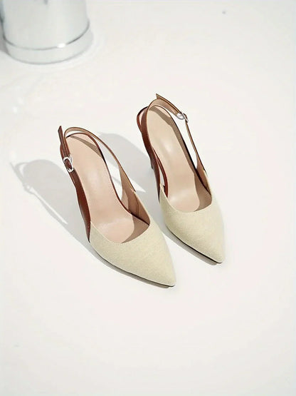 Sheila™ | Tacones con tira trasera en contraste