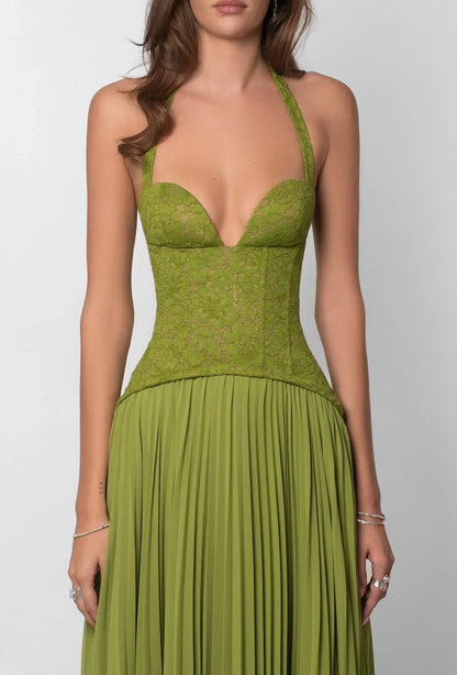 ¡Últimas horas de descuento! Vestido verde largo casual · formal