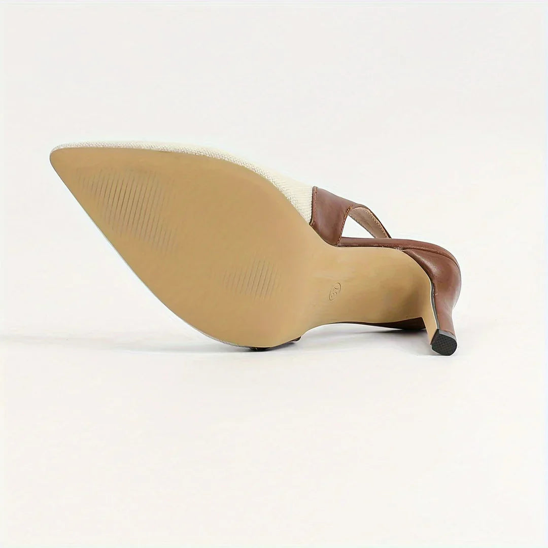 Sheila™ | Tacones con tira trasera en contraste