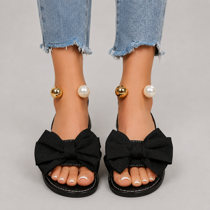 ¡Últimas horas de descuento! Sandalias elegantes con tira de perlas en el tobillo