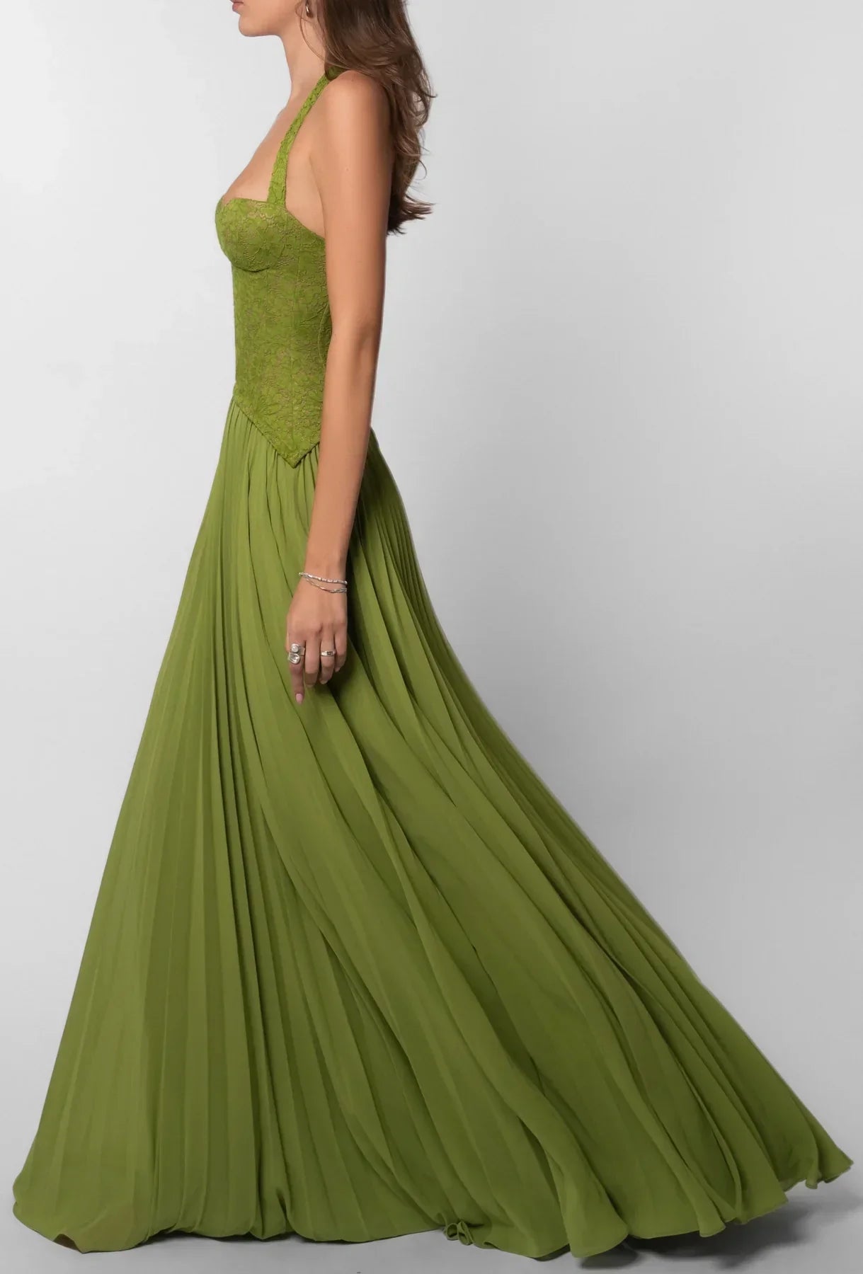 ¡Últimas horas de descuento! Vestido verde largo casual · formal