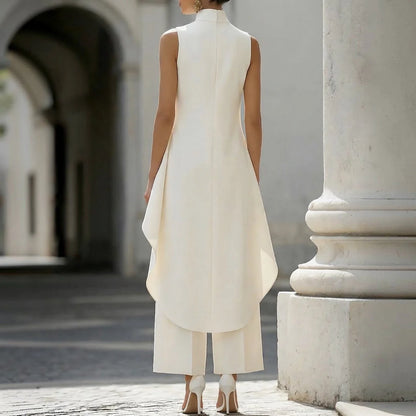 Valentina | Mono elegante con top de cuello alto drapeado