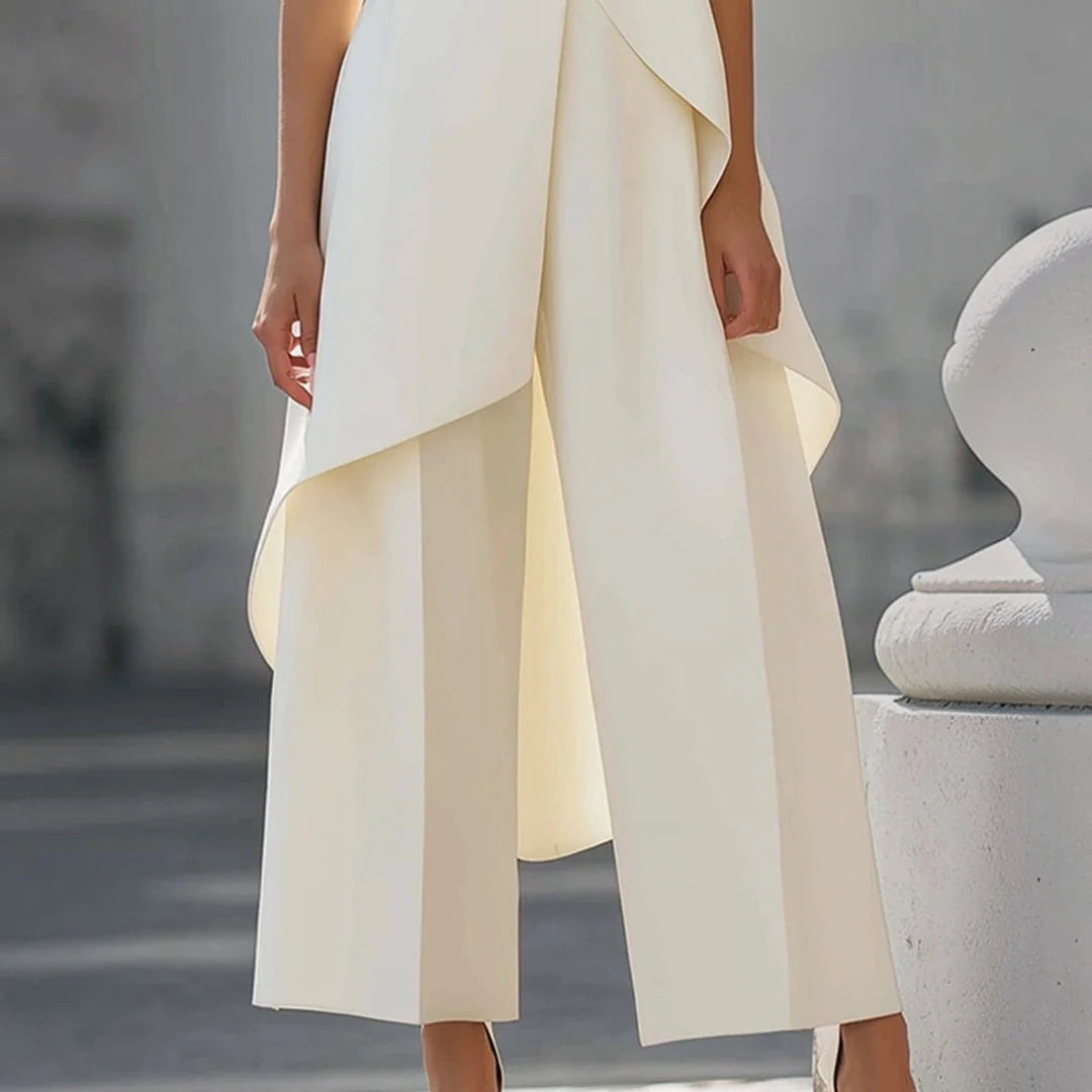 Valentina | Mono elegante con top de cuello alto drapeado