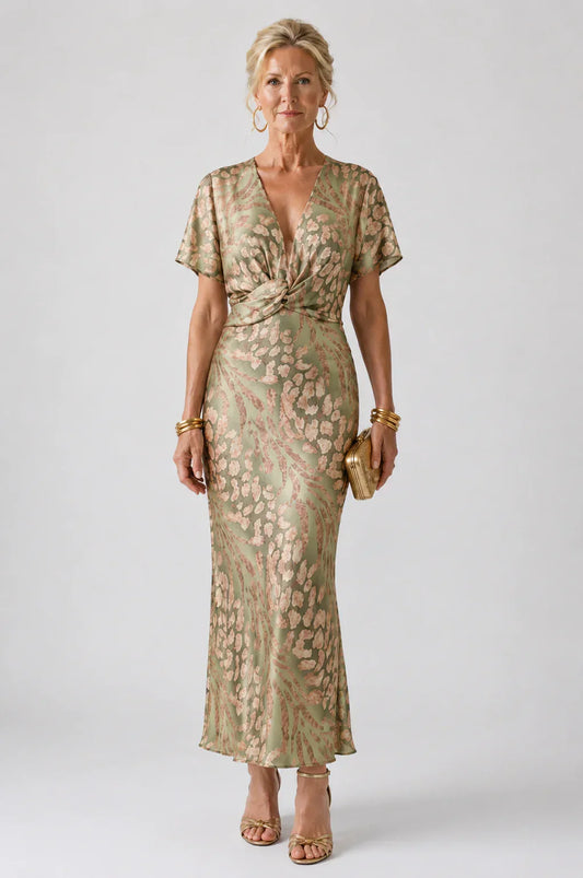 Úrsula | Vestido con  cintura fruncida y caída premium