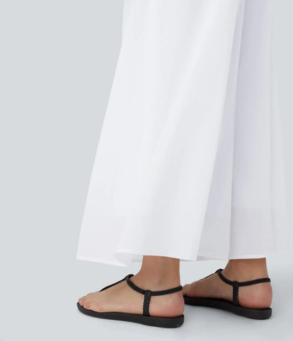 Jeniffer |  Pantalón- Falda Palazzo de Talle Alto con Bolsillos y Malla Fluida