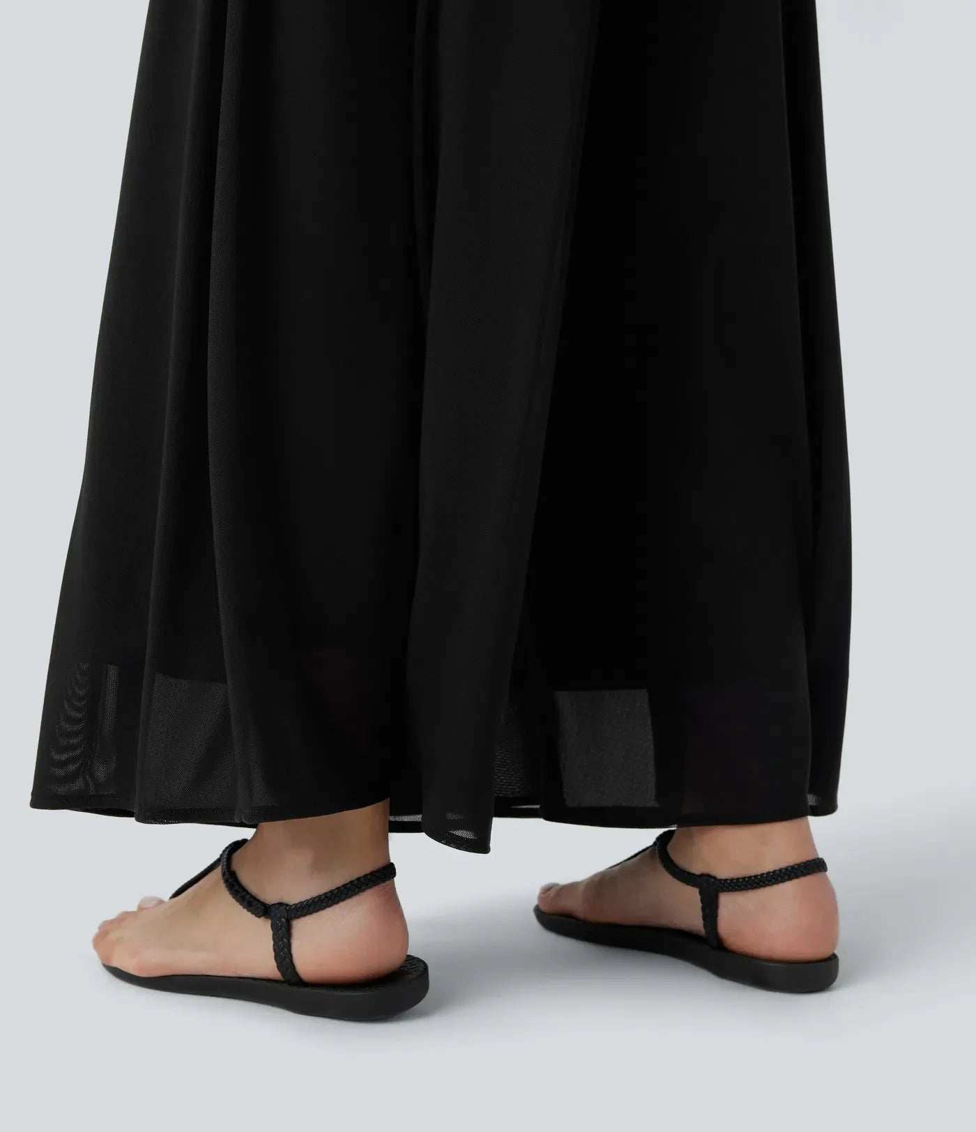 Jeniffer |  Pantalón- Falda Palazzo de Talle Alto con Bolsillos y Malla Fluida