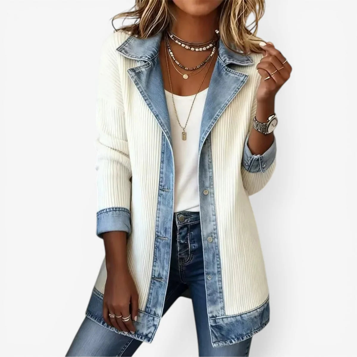 Ainhoa | Chaqueta para Otoño de mezcla con detalles