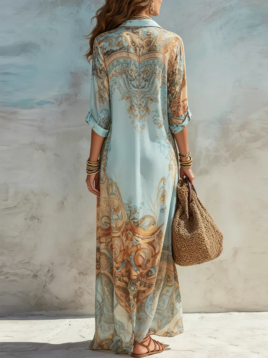 Lorena | Vestido camisero mediterráneo