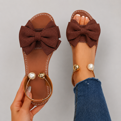 ¡Últimas horas de descuento! Sandalias elegantes con tira de perlas en el tobillo